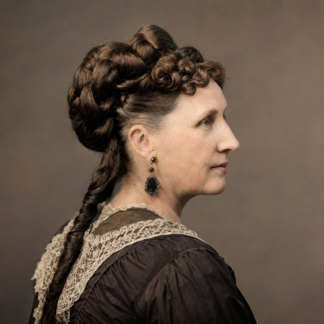 Retrato de perfil de Eunice Newton Foote